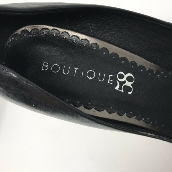 Boutique 58 Black Leather Pointed Toe Heels 7.5 - Picture 7 of 7